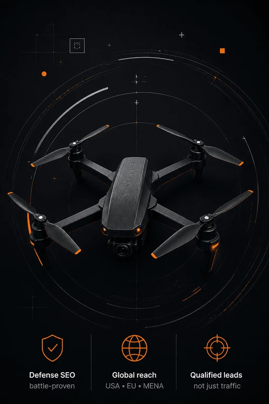 Military-tech SEO drone visualization